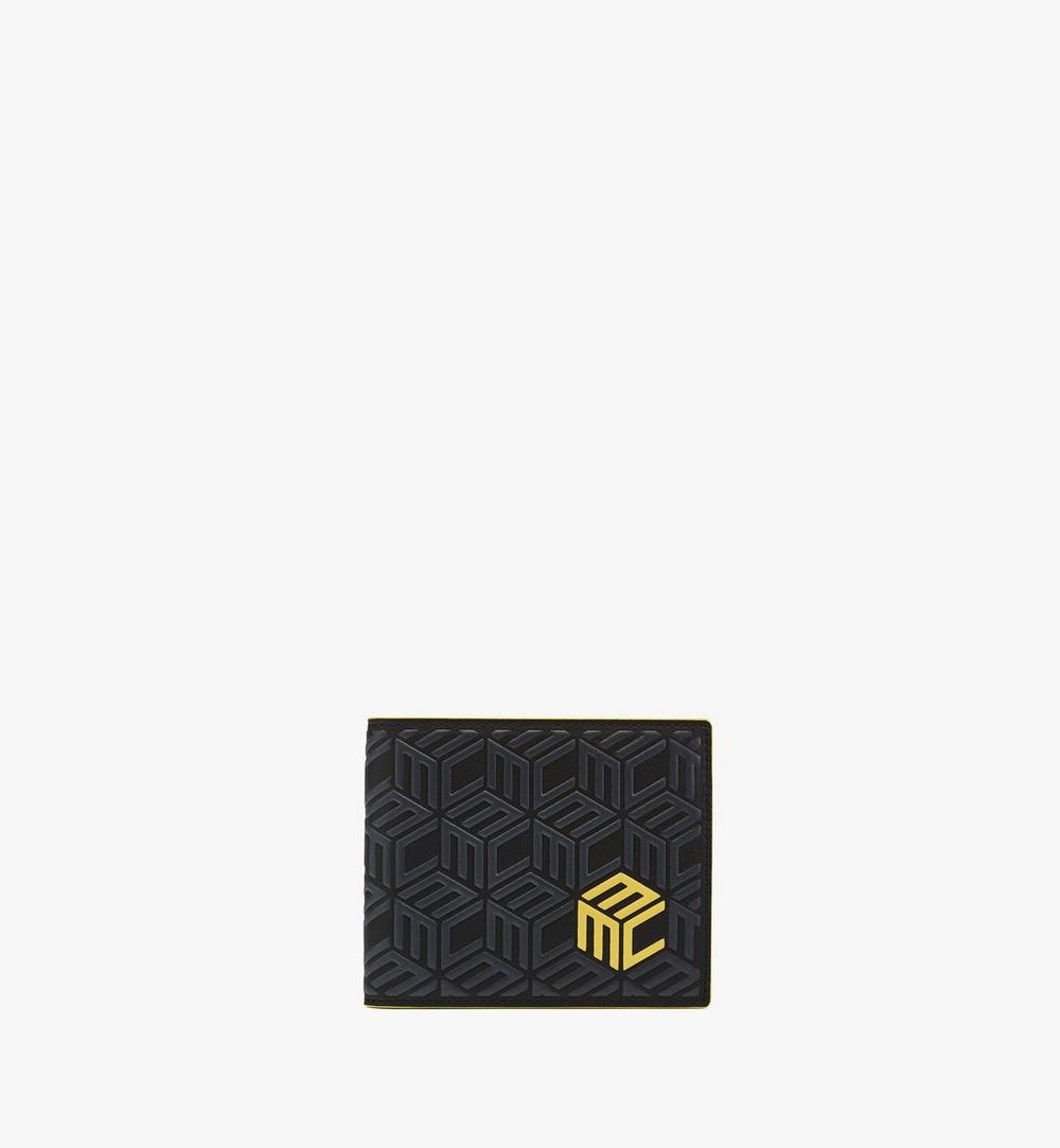 Gefaltete Brieftasche aus Leder mit Cubic-Monogramm 1